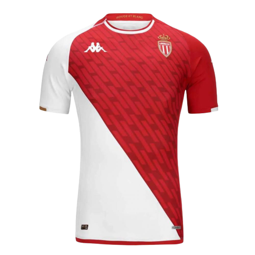 Camisa Monaco I Home Kappa Torcedor 2023/24 Masculino Vermelho e Branco