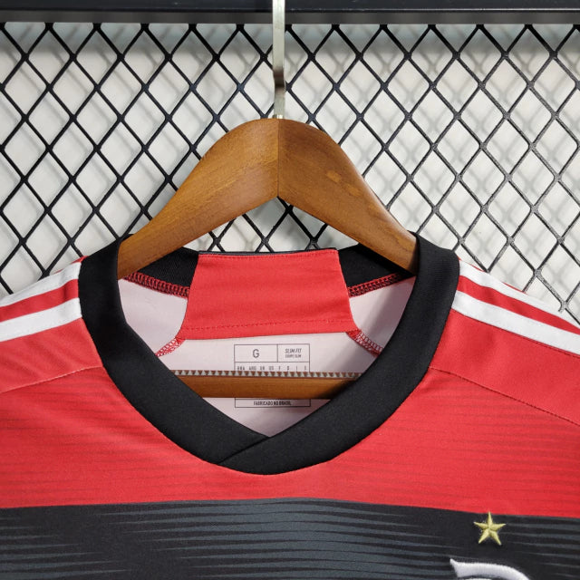 Camisa Flamengo I Home 2023/24 Torcedor Adidas Masculino Vermelho e Preto