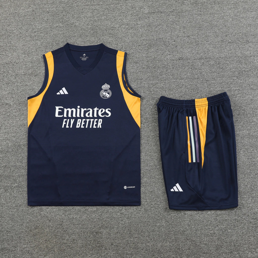 Conjunto Regata Real Madrid Training 2023/24 Adidas - Azul Escuro