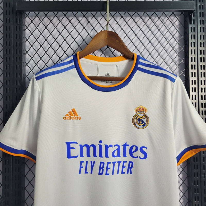 Camisa Retrô Real Madrid I Home 2021/22 Masculino Branco