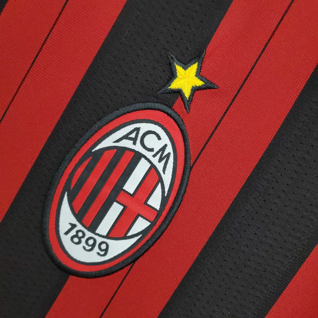 Camisa Retrô Milan I Home Adidas 2013/14 Masculino Vermelho e Preto