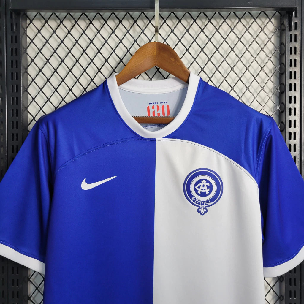 Camisa Atlético de Madrid Nike Torcedor 120 Anos - 23/24 Masculino Branco e Azul