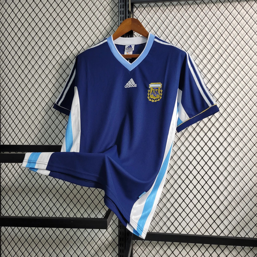 Camisa Retrô Argentina Adidas 1998/99 Masculino Azul Marinho e Branco