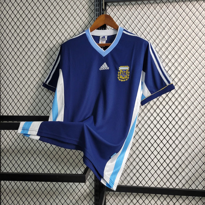 Camisa Retrô Argentina Adidas 1998/99 Masculino Azul Marinho e Branco