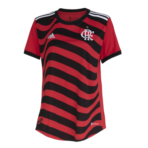 Camisa Flamengo III Third 2022/23 Adidas Feminina - Vermelho e Preto