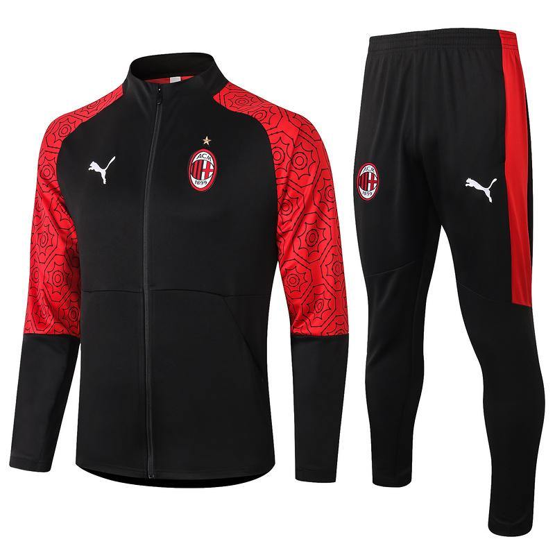 Conjunto de Treino Puma - AC Milan Zíper Longo - Preto