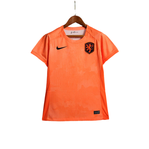 Camisa Holanda Home Nike Torcedor 2022/23 Feminina Laranja