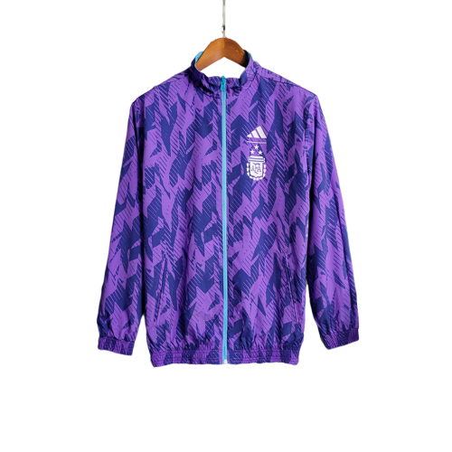 Jaqueta Argentina Adidas 2022/23 sem Capuz Dupla Face Roxo