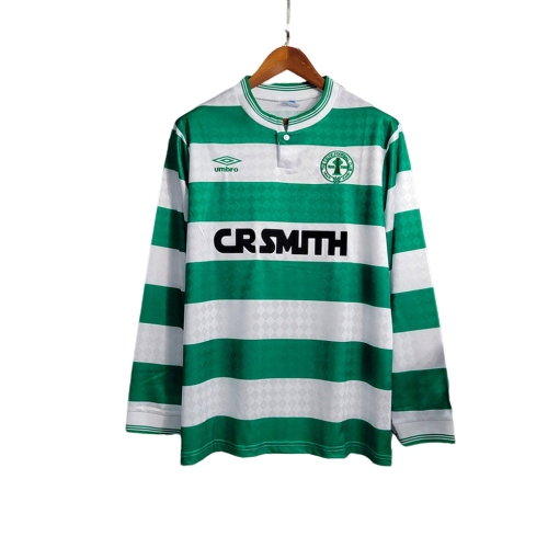 Camisa Retrô Celtics Home Umbro 1987/88 (Manga longa) Branco/Verde