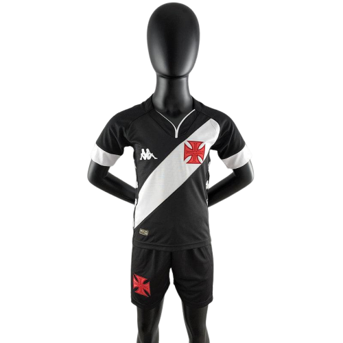 Conjunto Infantil Vasco Home Kappa 2022/23 - Preto