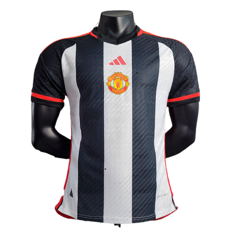 Camisa Manchester United Treino Adidas 2023/24 Jogador Preto e Branco