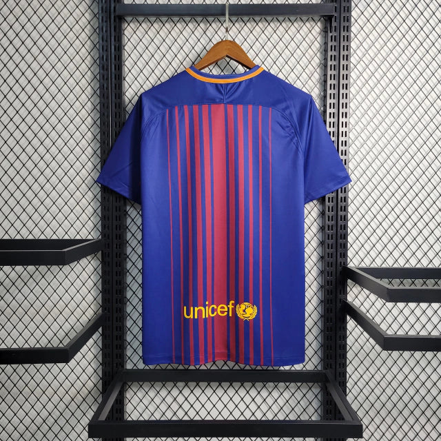 Camisa Retrô Barcelona I Home 2017/18 Nike Masculino Azul Grená