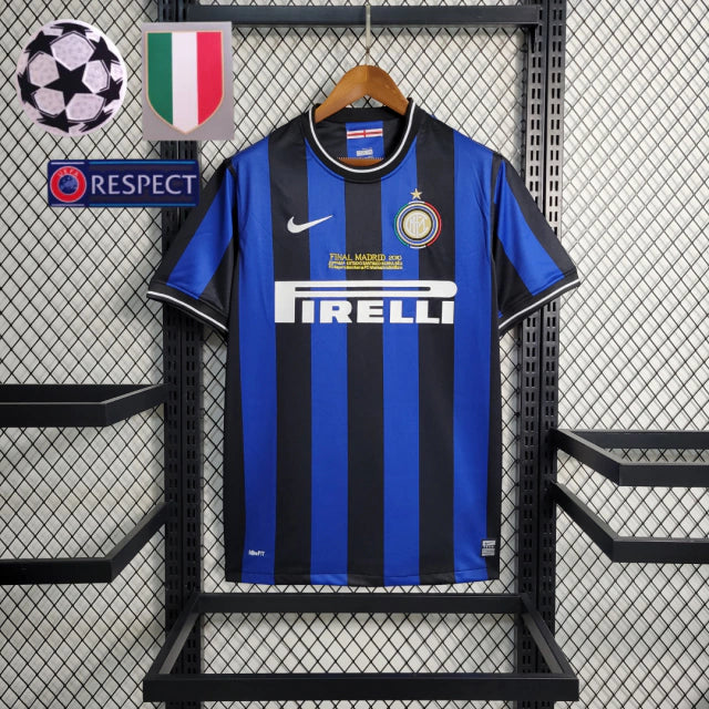 Camisa Retrô Inter de Milão I Home 2009/10 Masculino Azul e Preto