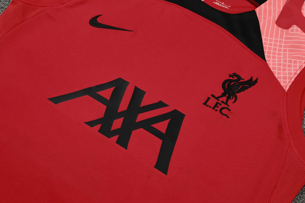 Conjunto Regata Liverpool Training 22/23 Nike - Preto+Vermelho