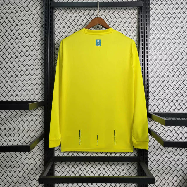 Camisa Al-Nassr Manga Longa Home Nike Torcedor 23/24  Masculino Amarelo