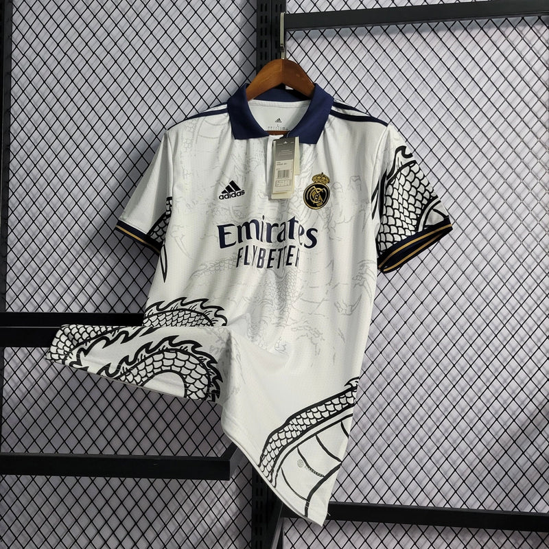 Camisa Real Madrid Dragon Concept Adidas Torcedor 2022/23 Branco