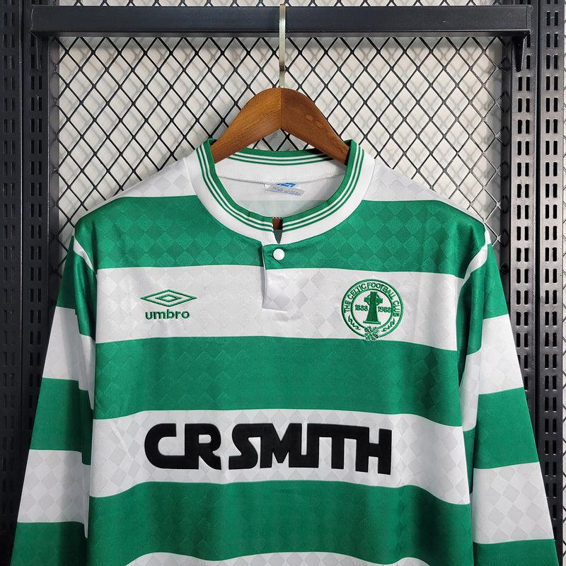 Camisa Retrô Celtics Home Umbro 1987/88 (Manga longa) Branco/Verde
