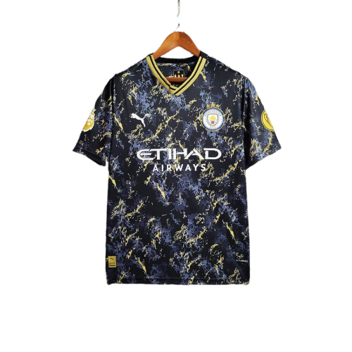 Camisa  Manchester City Puma 2023/24- Preta/Amarela