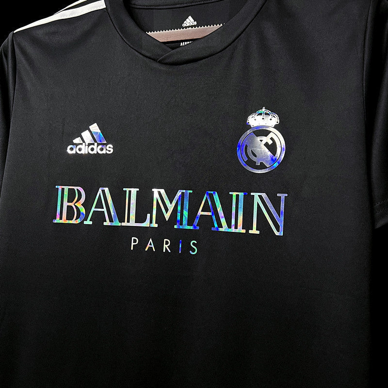 Camisa Real Madrid x Balmain Refletiva Torcedor Adidas 2023/24 - Preta