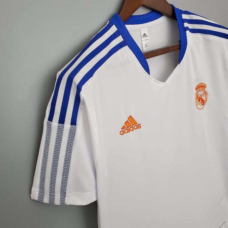 Camisa Real Madrid Treino 2021/22 Adidas Retrô - Branca