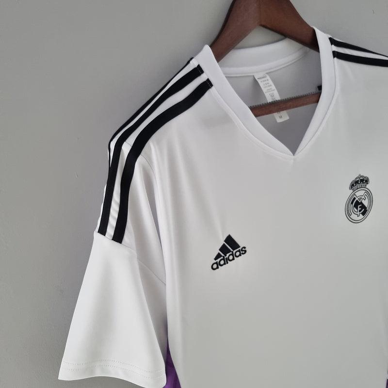 Camisa Real Madrid Treino Adidas Torcedor 2022/23 Masculino Branca