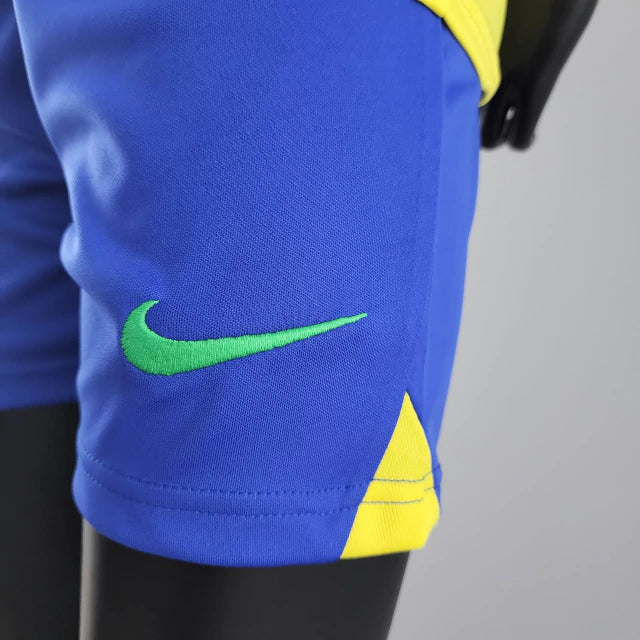 Kit Infantil Camisa + Shorts Infantil Seleção Brasileira - Amarela