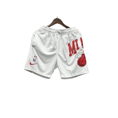 Shorts NBA Miami Heat 23/24 Casual - Nike - Vermelho - Branco - Preto