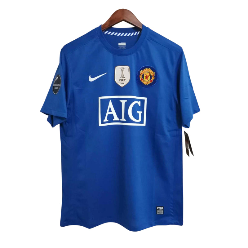 Camisa Retrô Manchester United Nike 2007/08 Masculino Azul