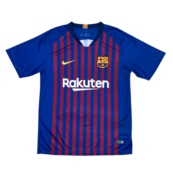 Camisa Retrô Barcelona Home 2018/19 Nike Masculino - Azul e Vermelho