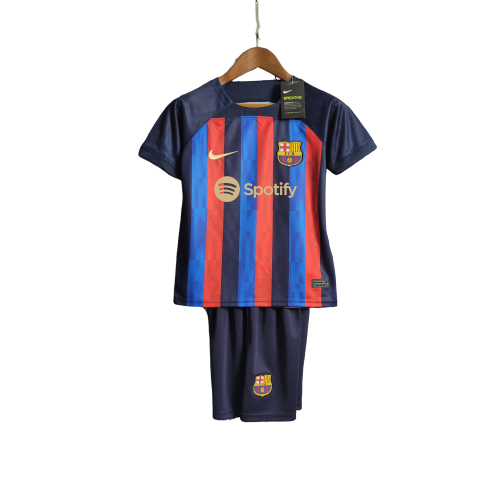 Conjunto Infantil Barcelona I Nike 2022/23 - Gréna