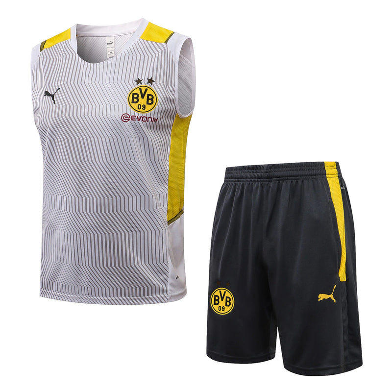 Conjunto Regata Borussia Dortmund - Branco+Cinza