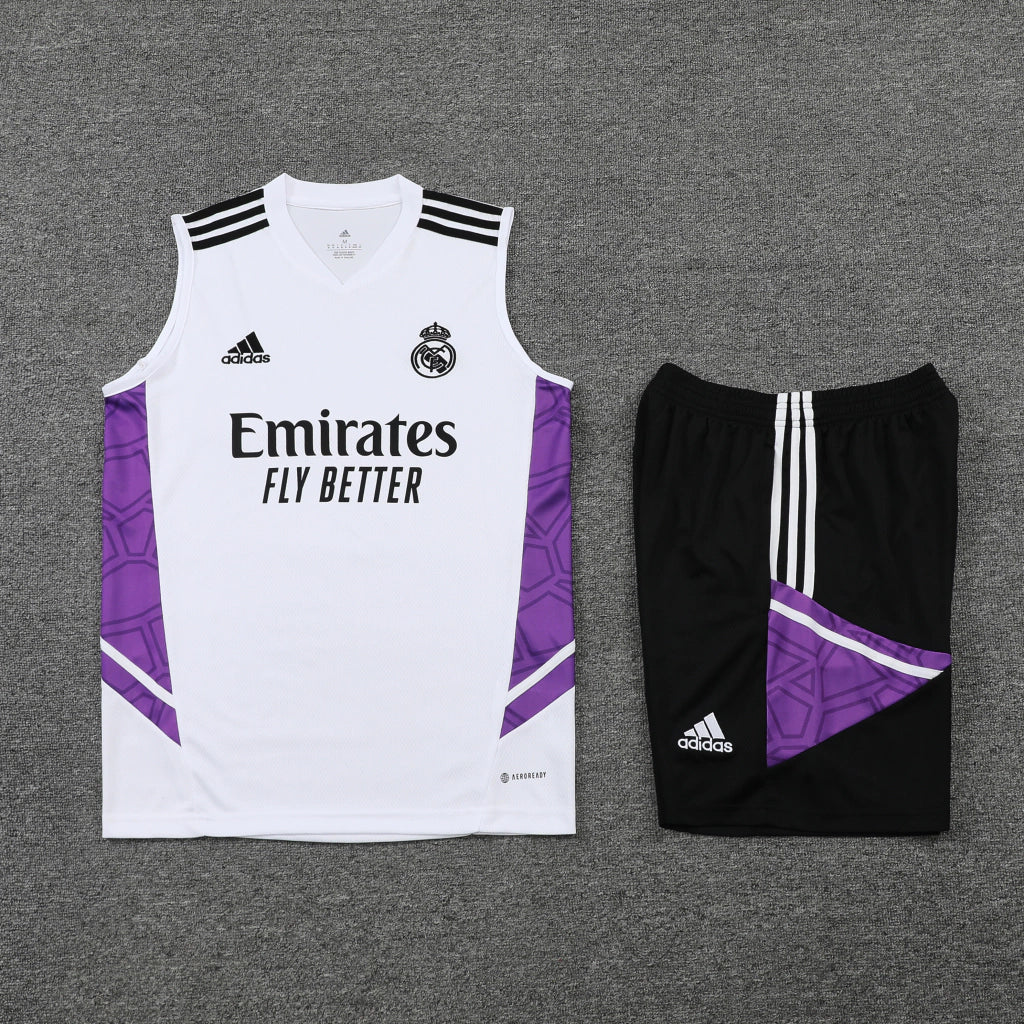 Conjunto Regata Real Madrid Training 2022/23 Adidas - Branco