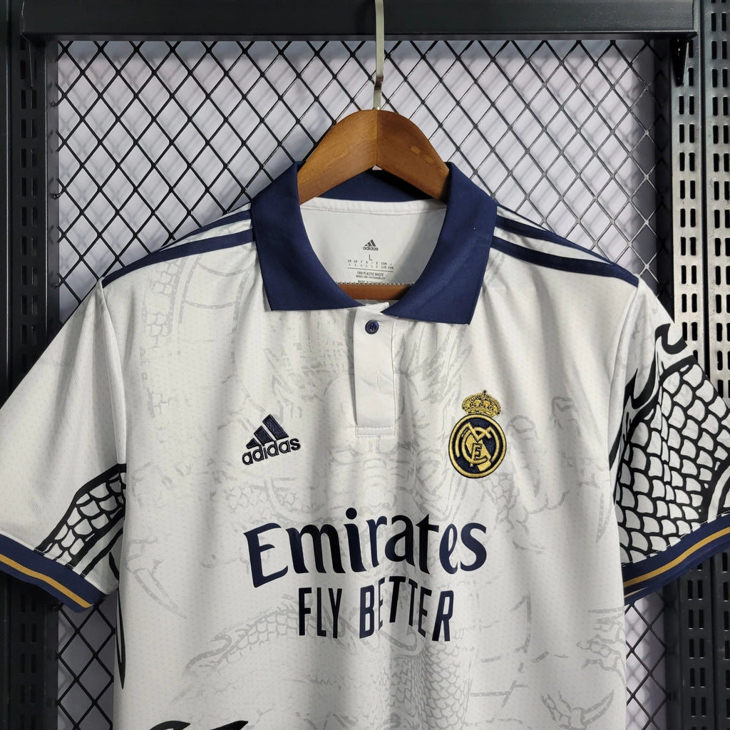 Camisa Real Madrid Dragon Concept Adidas Torcedor 2022/23 Branco