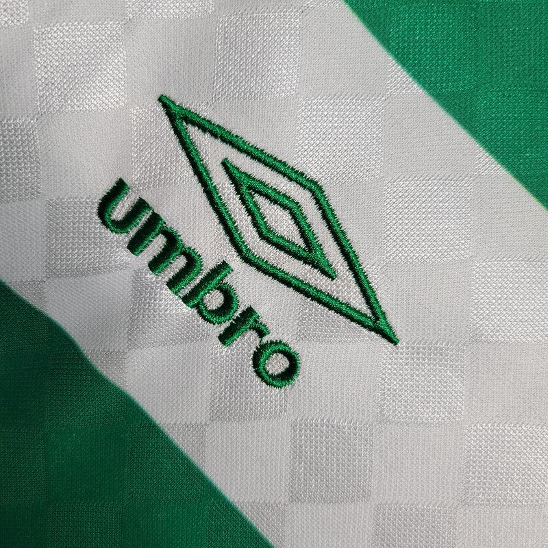 Camisa Retrô Celtics Home Umbro 1987/88 (Manga longa) Branco/Verde