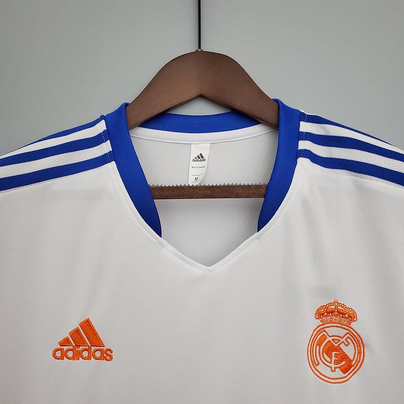 Camisa Real Madrid Treino 2021/22 Adidas Retrô - Branca