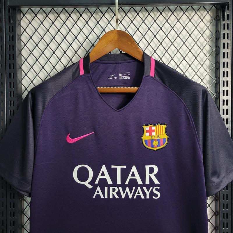 Camisa Retrô Barcelona II Away 2016/17 Torcedor Masculino Roxo