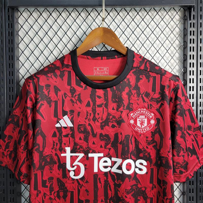 Camisa Manchester United Treino Adidas Torcedor 2023/24 Vermelho