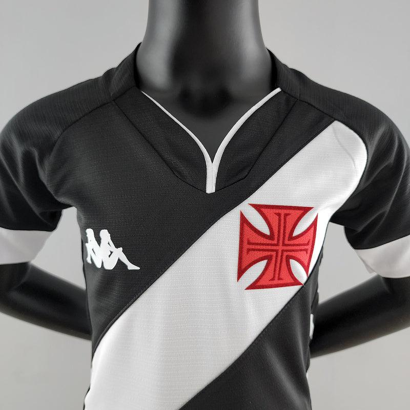 Conjunto Infantil Vasco Home Kappa 2022/23 - Preto