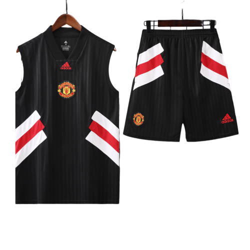 Conjunto Regata Manchester United 23/24 Adidas - Preto