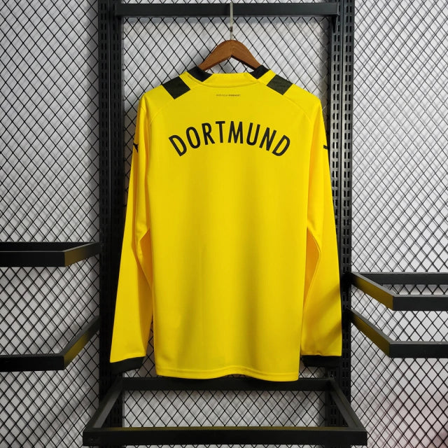 Camisa Borussia Dortmund I Puma 22/23 Manga longa Torcedor Masculino Amarelo