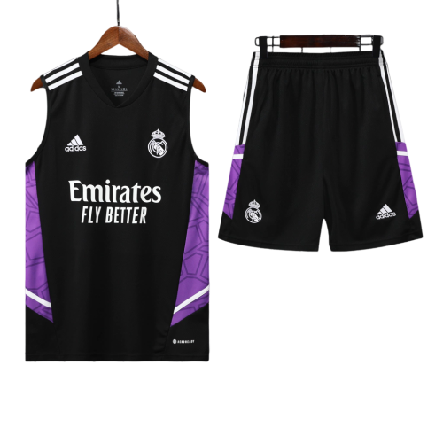 Conjunto Regata Real Madrid Training 2022/23 Adidas - Preto