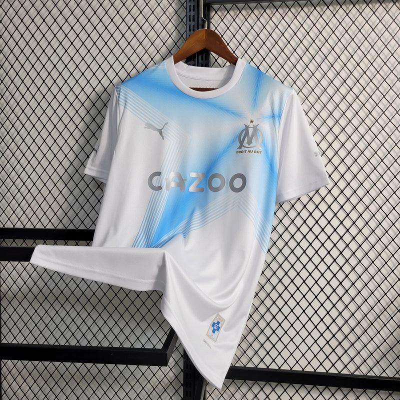 Camisa Olympique de Marseille I Puma 30 Anos UCL - 23/24 Torcedor Masculino Branco