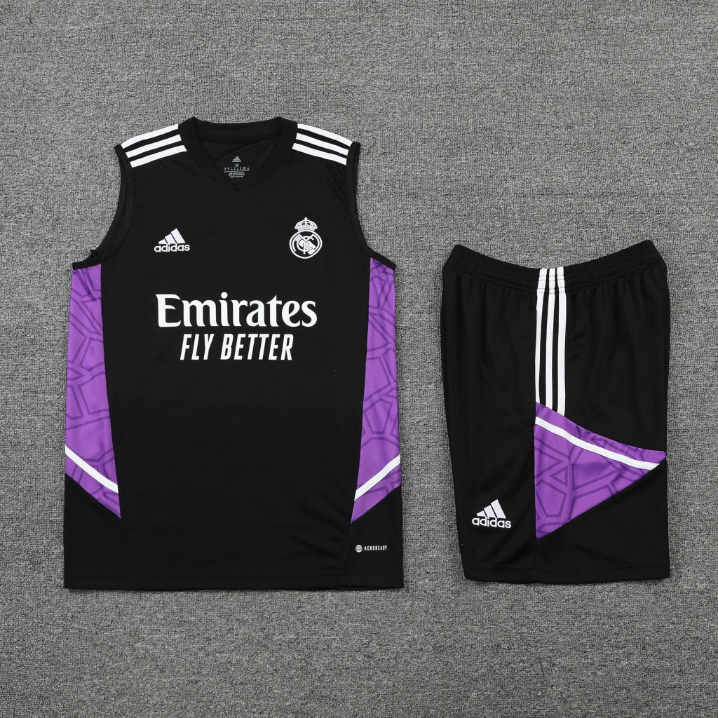 Conjunto Regata Real Madrid Training 2022/23 Adidas - Preto