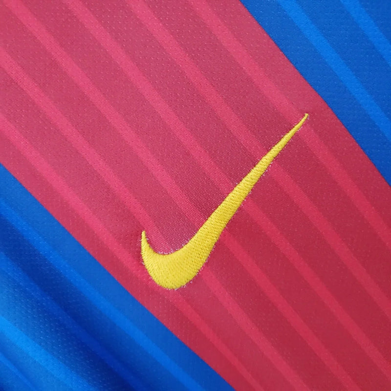 Camisa Retrô Barcelona I Home Nike 2016/17 Masculino Azul Grená