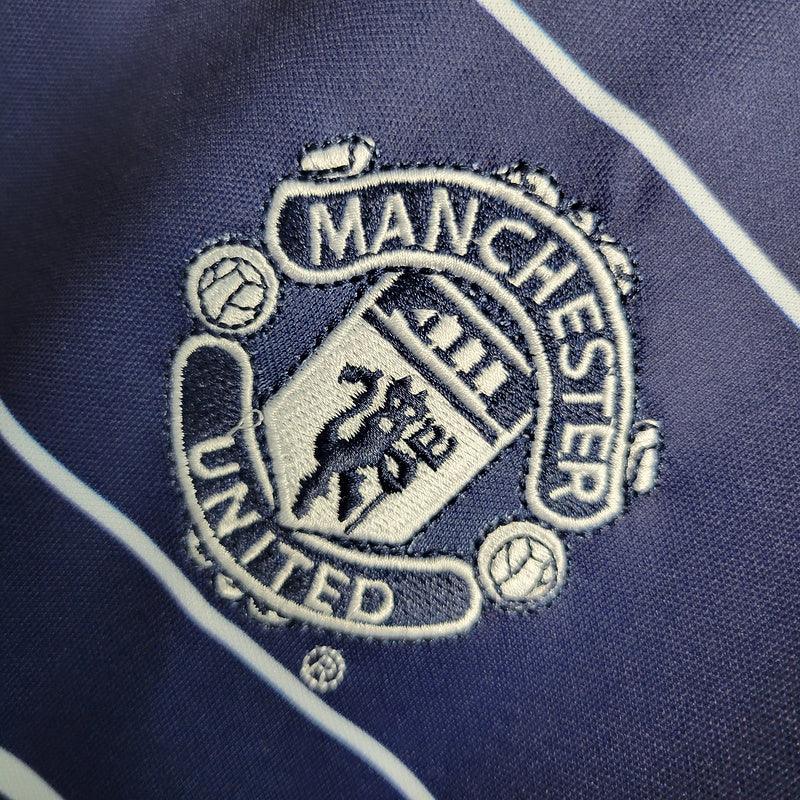 Camisa Retrô Manchester United Away Azul Umbro 1999/00 Masculino Azul