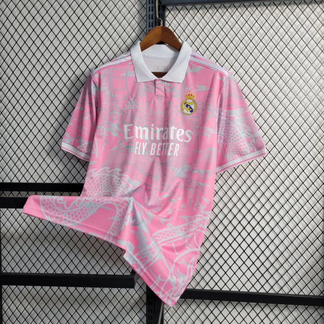 Camisa Real Madrid Dragon Pink Adidas Torcedor 2023/24 Rosa