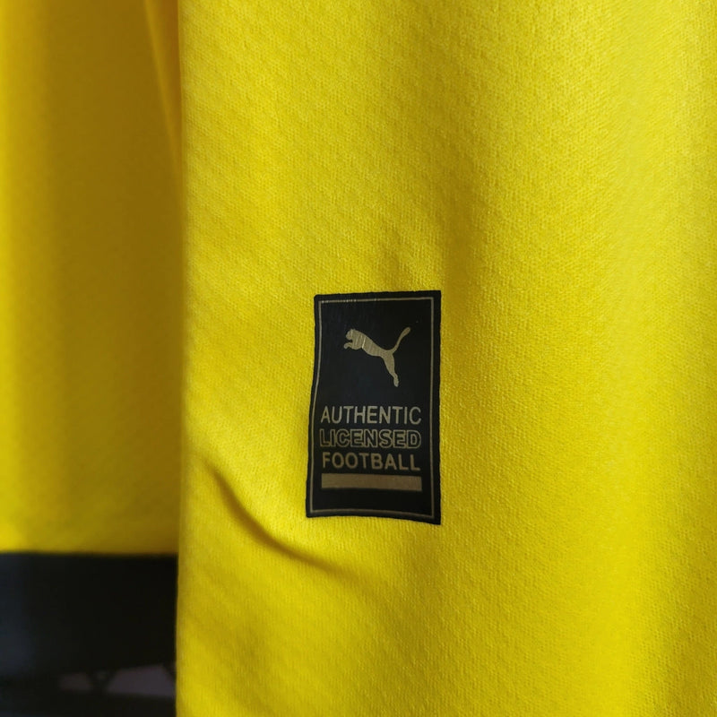 Camisa Borussia Dortmund I Puma 22/23 Manga longa Torcedor Masculino Amarelo