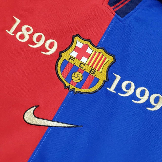 Camisa Retrô Barcelona 100 Anos Nike 1899/99 Azul e Grená