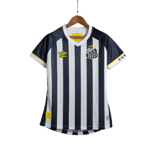 Camisa Santos Umbro II 23/24 Torcedor Feminina - Preto e Branco