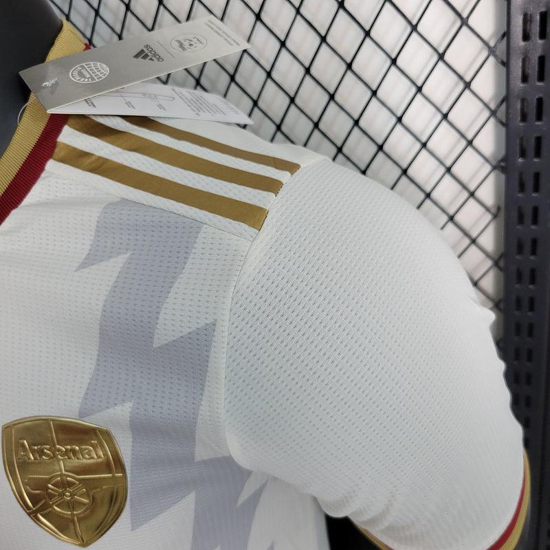 Camisa Arsenal edição especial Adidas Jogador 2023/24 Branco e Dourado